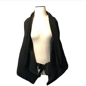 LIVIANA CONTI Pleated Draped Vest with Tie Waistband.NWT!